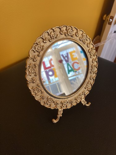 Solid brass table top - top, mirror