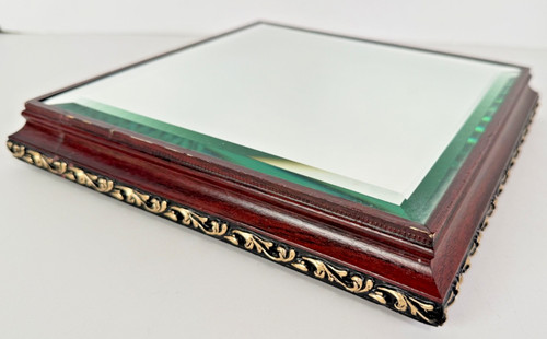 Wood table beveled mirror - table,